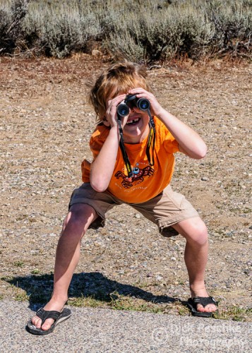 My Grandson with binoculars