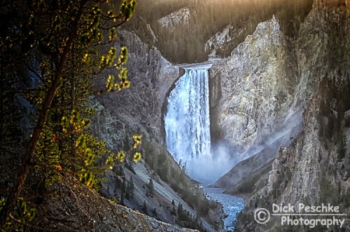 Yellowstone's Lower Falls A view of Yellowstone's Lower Falls looking up the canyon toward the falls